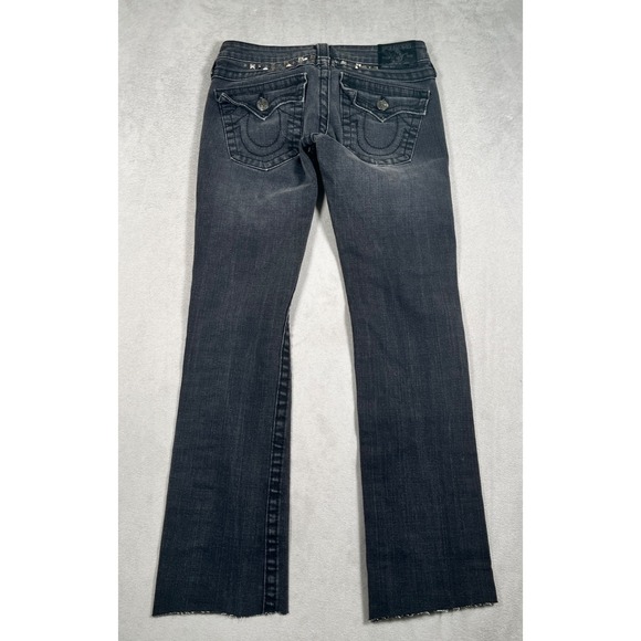 True Religion Billy Jeans Women 27x29 Distressed- Cut Hem USA Made Cotton - Picture 7 of 12